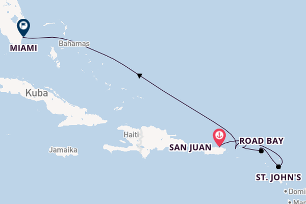 Karibik ab San Juan, Puerto Rico auf der EXPLORA I