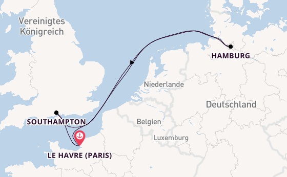 England ab Le Havre (Paris), Frankreich auf der MSC Preziosa