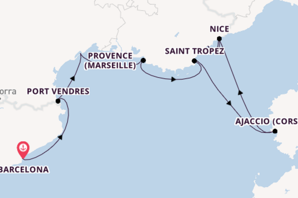 Westelijke Middellandse Zee vanaf Barcelona, Spanje met de Azamara Quest