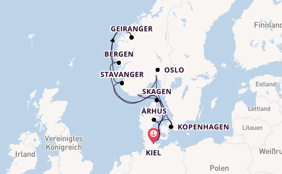 Große Skandinavien-Reise ab Kiel