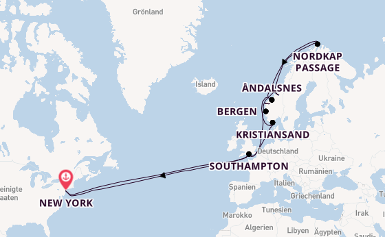 Transatlantik ab New York auf der Queen Mary 2
