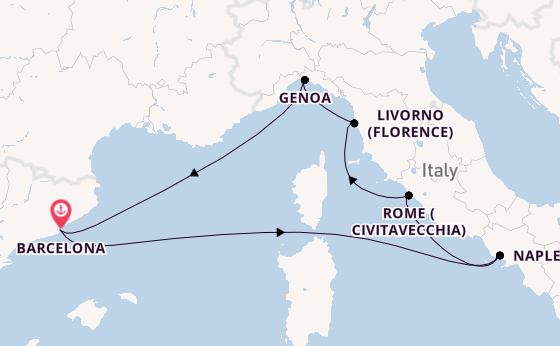 Western Mediterranean from United Kingdom with the Disney Wish