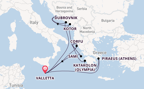 Mediterranean from Valletta, Malta with the Azura
