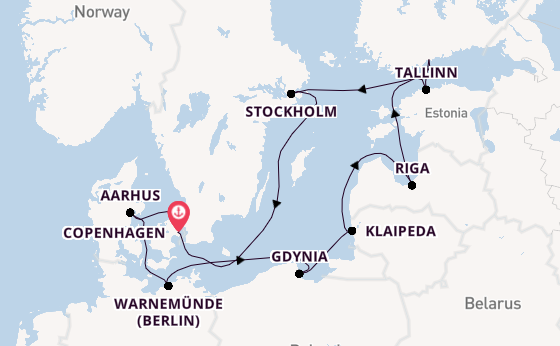 Baltic Sea from Copenhagen, Denmark with the MSC Magnifica