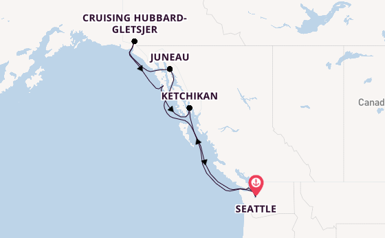 Alaska vanaf Seattle, Verenigde Staten met de Eurodam
