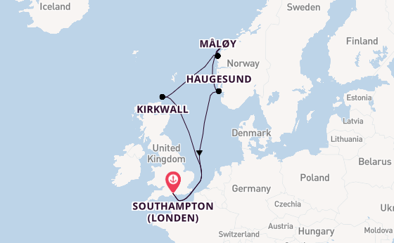 Noorwegen vanaf Southampton (Londen), Engeland met de MSC Meraviglia