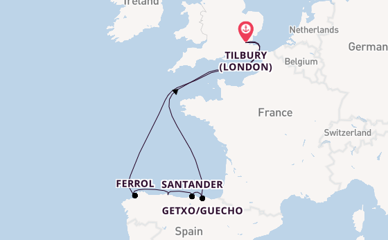 Sailing from Tilbury (London) via Ferrol