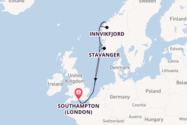 British Isles from Southampton, England with the Britannia 