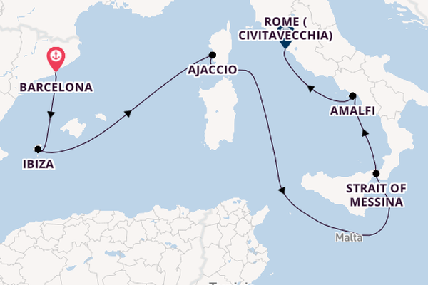 Western Mediterranean from Barcelona, Spain with the Queen Victoria