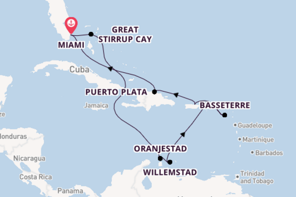 Caribbean vanaf Miami, United States met de Norwegian Pearl