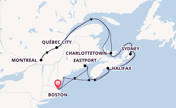 East Coast USA from Boston, Massachusetts, USA with the Volendam