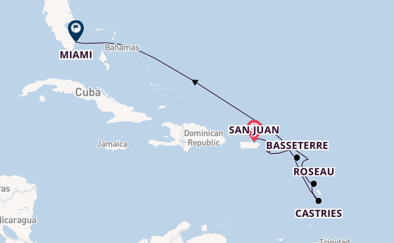 Caribbean from San Juan, Puerto Rico with the Vision of the Seas