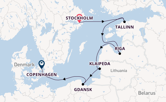 Baltic Sea from Stockholm, Sweden with the Viking Vela