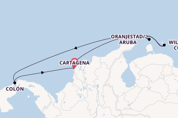 Southern Caribbean from Cartagena, Colombia with the Serenade of the Seas