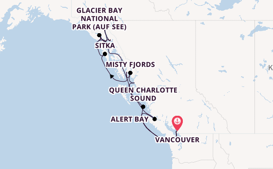 Alaska ab Vancouver, Kanada auf der Seabourn Encore