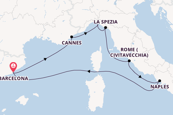 Western Mediterranean from Barcelona, Spain with the Celebrity Ascent