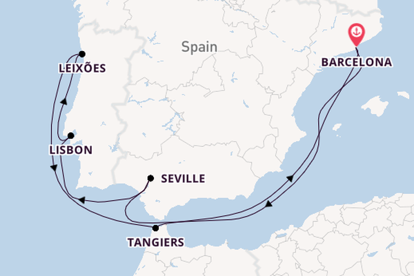 Western Mediterranean from Barcelona, Spain with the Celebrity Eclipse