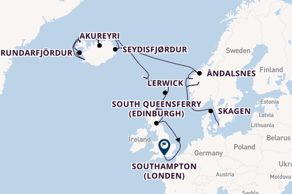 Arctica vanaf Kopenhagen, Denemarken met de Caribbean Princess