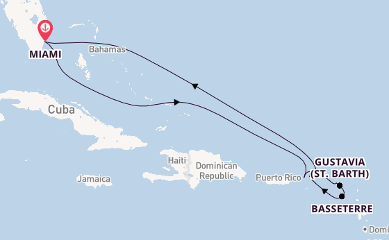Caribbean from Miami, Florida, USA with the Allura