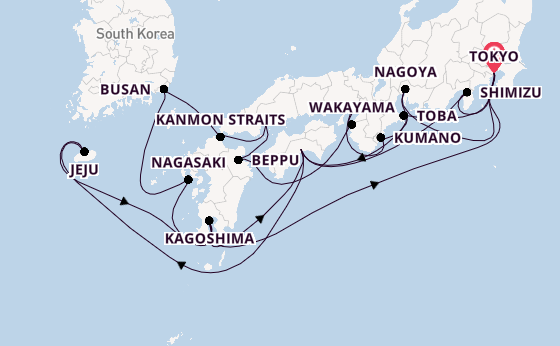 Japan from Tokyo, Japan with the Sapphire Princess