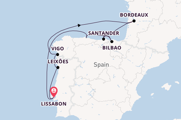 Portugal vanaf Lissabon, Portugal met de Silver Spirit