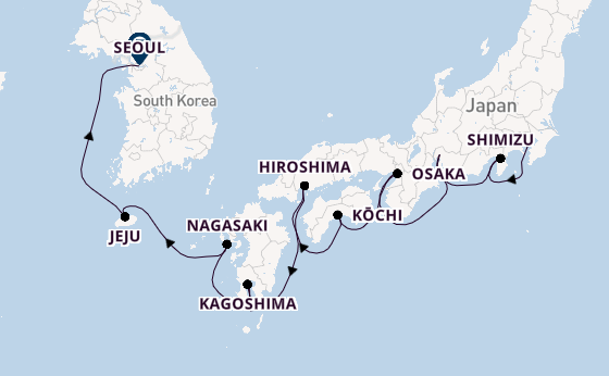 Japan from Tokyo, Japan with the Norwegian Jade