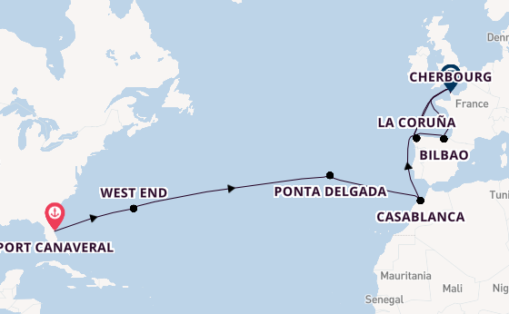 trans-Atlantisch vanaf Port Canaveral, Verenigde Staten met de Sky Princess