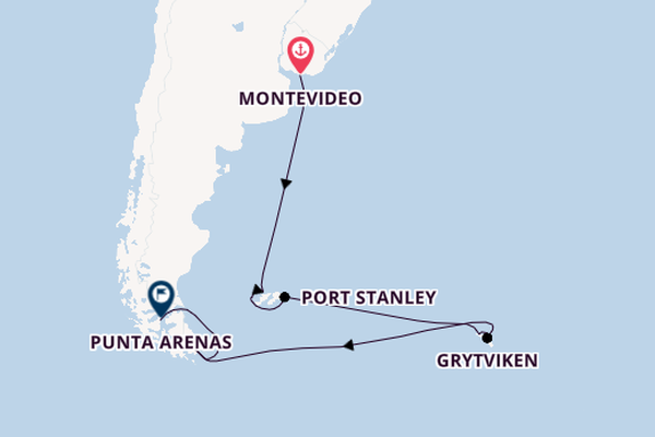 Südamerika ab Montevideo, Uruguay auf der MS Fram