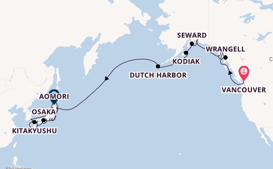 Transpacific from Vancouver, Canada with the Azamara Pursuit