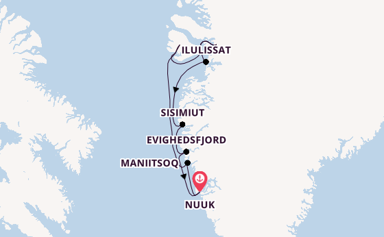Arctica vanaf Nuuk, Groenland met de Silver Wind