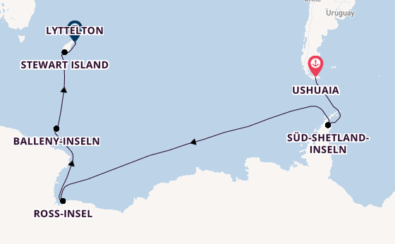 Transpazifik ab Ushuaia, Argentinien auf der HANSEATIC spirit