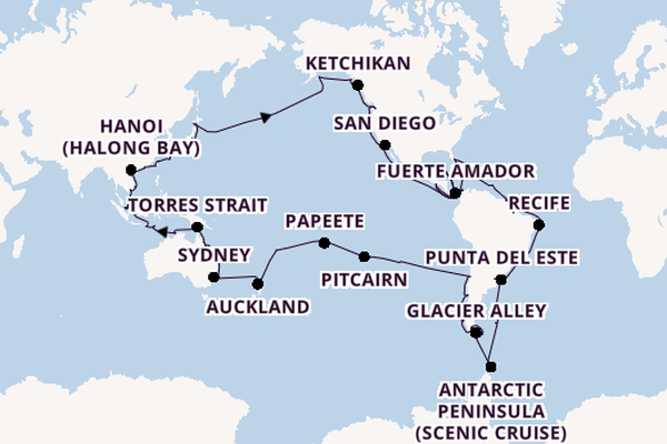 Transpacific from Fort Lauderdale (Port Everglades), Florida, USA with the Volendam