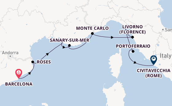 Westelijke Middellandse Zee vanaf Barcelona, Spanje met de Azamara Onward