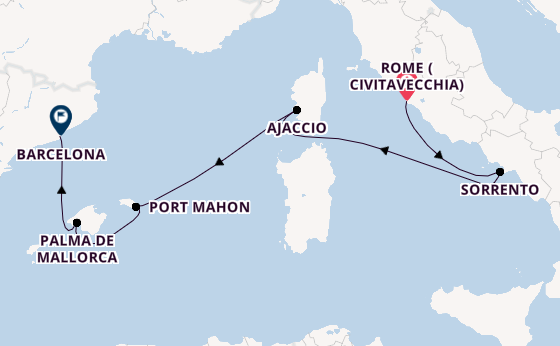 Western Mediterranean from Rome (Civitavecchia), Italy with the EXPLORA I