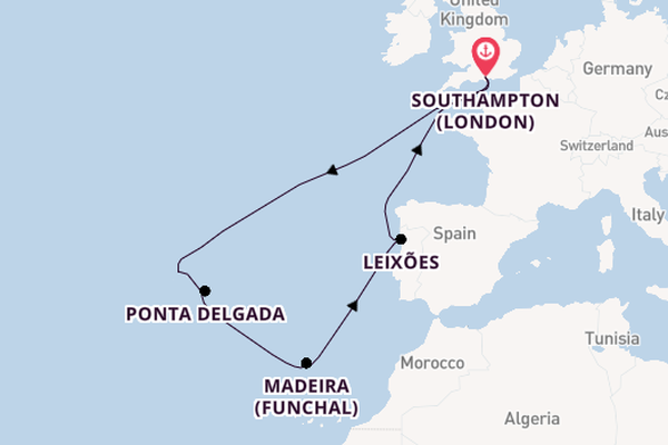 14 day cruise with the Borealis to Southampton (London)