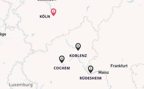 Rhein ab Köln, Deutschland auf der MS VistaSky
