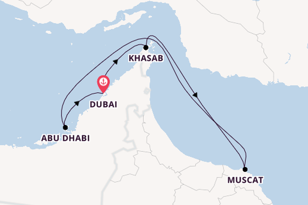 Persischer Golf ab Dubai, Vereinigte Arabische Emirate auf der Mein Schiff 4