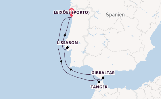 Portugal ab Leixões (Porto), Portugal auf der Mein Schiff 6