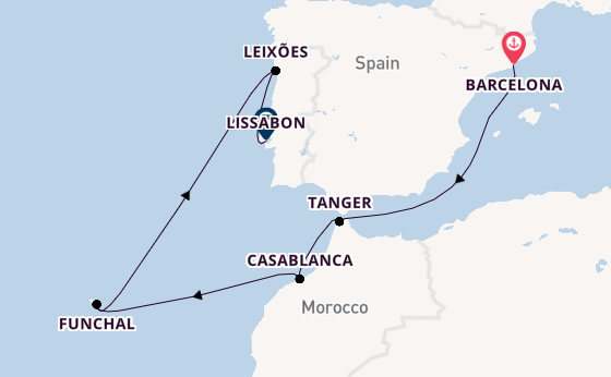Portugal vanaf Barcelona, Spanje met de Mariner of the Seas®