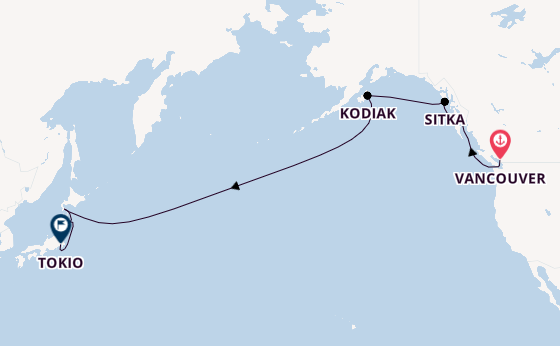 Transpazifik ab Vancouver, Kanada auf der Silver Moon