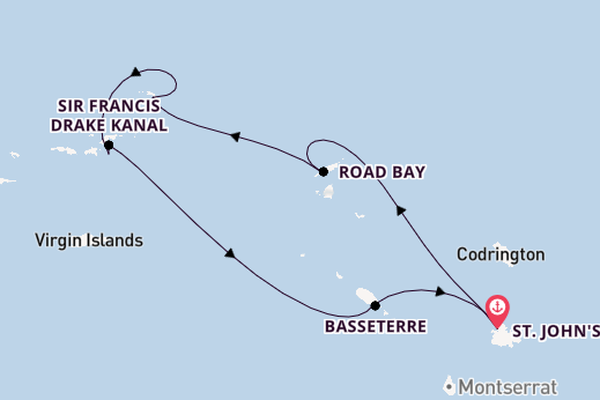 Karibik ab St. John's, Antigua und Barbuda auf der Star Clipper