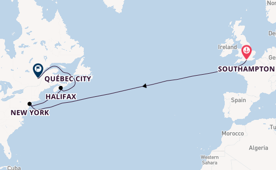 Transatlantic from Southampton, England with the Queen Mary 2