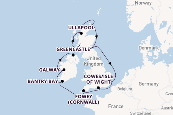 British Isles from London, England, United Kingdom with the Seabourn Quest