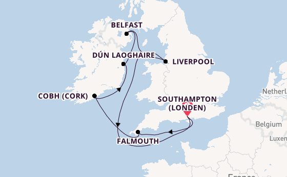 Britse Eilanden vanaf Southampton (Londen), Engeland met de Majestic Princess
