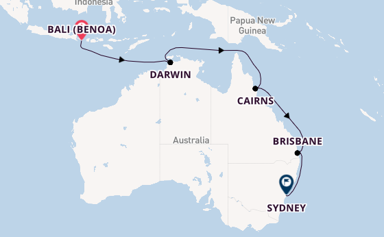 Australia from Bali (Benoa), Indonesia with the Costa Serena