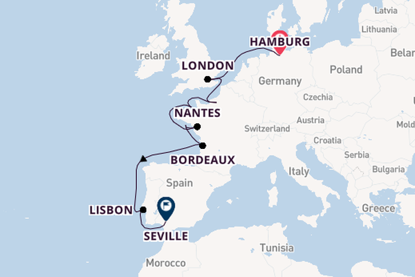 England from Hamburg, Germany with the HANSEATIC nature