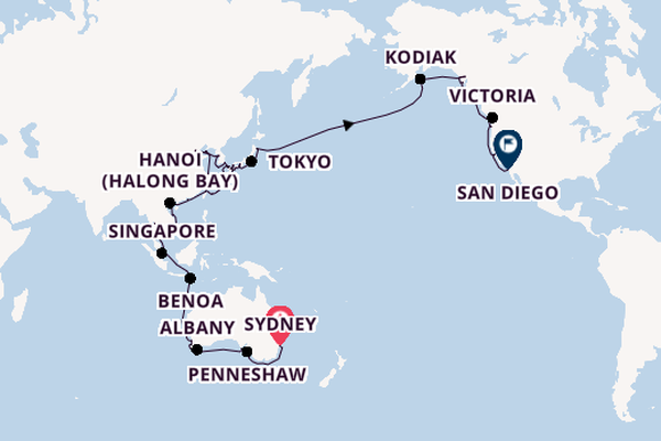 Transpacific from Sydney, Australia with the Azamara Quest