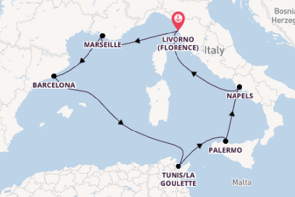 8daagse cruise vanaf Livorno (Florence)