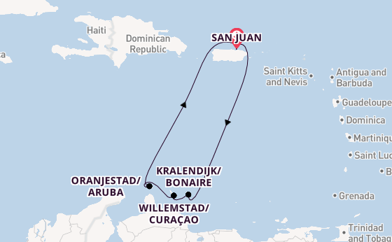 Caribbean from San Juan, Puerto Rico with the Vision of the Seas