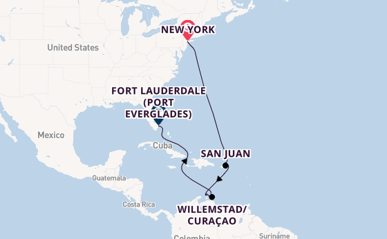 Caribbean from New York, USA with the Coral Princess